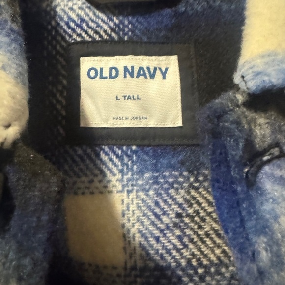 NWY Old Navy Blur White Plaid. Shacket. Size Large Tall - Picture 3 of 4